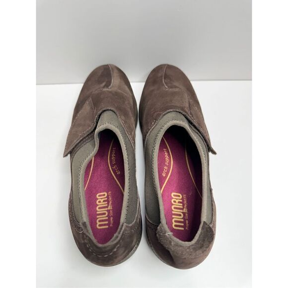 Munro Slip On Sneaker Size 10 Brown Leather Cushioned Slip On Shoes - Picture 6 of 11